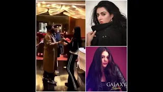 Zara Noor Abbas give flower to Sarah Khan in Dubai