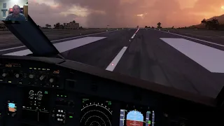 Strong Crosswind Manual Landing in Hachijojima Japan Flight Simulator 2020