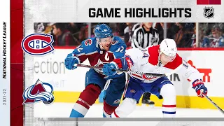 Canadiens @ Avalanche 1/22/22 | NHL Highlights