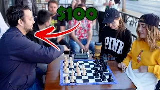 Giving people $100 if they beat us in a game of chess!