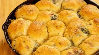 Spinach & Feta Pull Apart Bread Rolls (Spanakopita flavored)