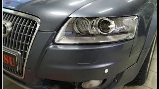 Светодиодныефары Audi Allroad A6 / замена линз, установка модулей паучий глаз