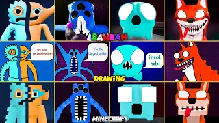 Garten of Banban 1,2,3,4,5,6,7 ALL JUMPSCARES vs DRAWING vs MINECRAFT #2