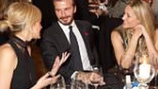 David Beckham gets the giggles with two pretty blondes at the Grassroot Soccer