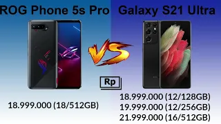 Asus ROG Phone 5s Pro vs Samsung Galaxy S21 Ultra