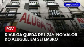FGV DIVULGA QUEDA DE 1,74% N VALOR DO ALUGUEL EM SETEMBRO