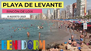 Benidorm, Playa de Levante, Rincón de Loix, 8 Agosto 2023, Costa Blanca, Alicante, España
