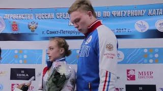 Екатерина Борисова и Дмитрий Сопот, интервью после ПП. Первенство России 2017