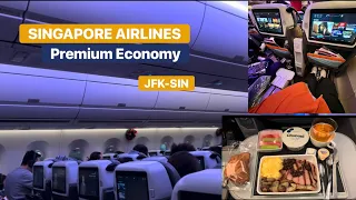 Flying Singapore Airlines PREMIUM ECONOMY from New York to Singapore