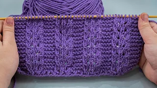 Simple and beautiful pattern “Openwork stripes” with knitting needles!