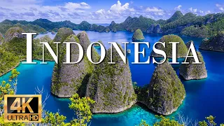 FLYING OVER INDONESIA (4K UHD) Amazing Beautiful Nature Scenery with Relaxing Music | 4K ULTRA HD