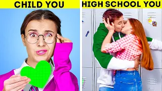 HIGH SCHOOL YOU VS CHILD YOU || Different Types Of People Relatable Moments By 123 GO!LIVE