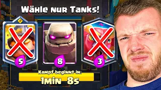 😱❌NUR TANKS WÄHLEN im 3x Auswahl Turnier... (Katastrophe) | Clash Royale Deutsch