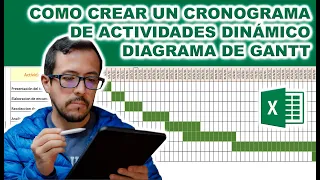 ¿Cómo crear un #cronograma de #actividades dinámico en #Excel utilizando Diagrama de Gantt?