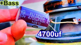 Capacitor 4700uf increase bass for Speakers 3 tips - Restoration TV capacitor