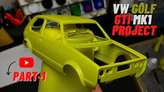 Building Revell VW Golf GTI MK1 Scale Model - Part-1 Step by Step - ASMR