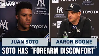 Yankees OF Juan Soto on leaving Thursday night's win over Twins with 'forearm discomfort' | SNY