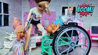 24 HOURS IN A WHEELCHAIR! MAX'S FIASCO) Katya and Max are a funny family funny series Barbie dolls