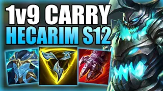 HOW TO PLAY HECARIM JUNGLE & 1v9 CARRY IN SEASON 12! - Best Build/Runes S+ Guide - League of Legends