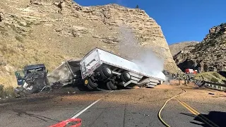 Amazing Us & Uk Truck And Car Crash 2023 - Crazy Dangerous Truck Driver Fails Compilation - Bad Day!