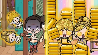 Twins Became Rich Because of Golden Hair | Toca Life Story | Toca Boca