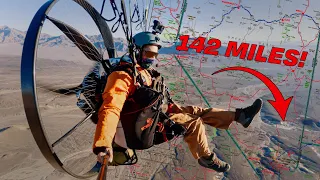 FLYING 142 MILES OVER NEVADA'S WILDERNESS. (1,100 Mile Paramotor Adventure Ep.4)