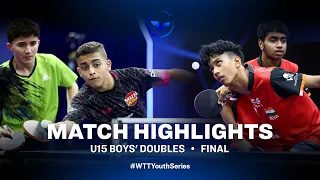 S. Moreno/E. Rios vs P. Biswas/D. Roy | U15 BD Final | WTT Youth Star Contender Lima 2023