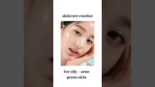 skincare routine for oily + acne prone skin🌷✨ #shorts #skincare #aesthetic #viral #trending