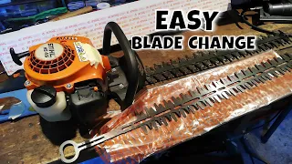 How To REPLACE Hedge Trimmer Blades, STIHL HS 45