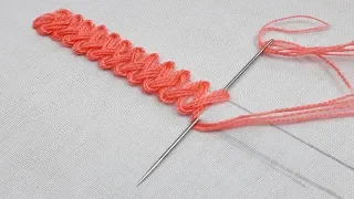 Braid Stitch or Cable Plait Stitch border design/hand embroidery basic Braid Stitch  Stitch