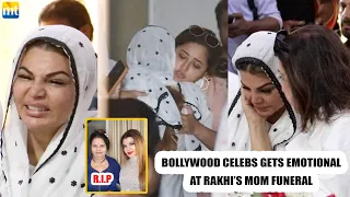 Rakhi Sawant BREAKS down at Mother's Funeral, Farah Khan & Rashami Desai gives supoort