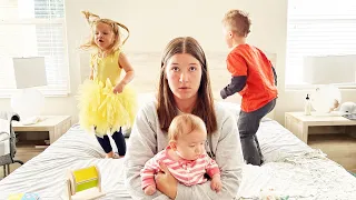 my verryyy realistic morning routine with a newborn and 2 toddlers...