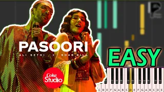 Pasoori - Coke Studio Season 14 - EASY Piano Tutorial