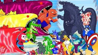 Godzilla, Little Bloop Jr. T-rex! Ghidorah Spider Compassion: EVOLUTION Ducks Skullcrawler Animated