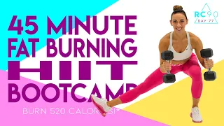 45 Minute Fat Burning HIIT Boot Camp Workout 🔥Burn 520 Calories!* 🔥Day 77 | RC90