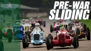 Mighty pre-war Grand Prix cars battle in chaotic conditions