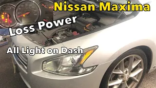 Nissan Maxima Failed alterantor low voltage ABS BRAKE BATTERY light on  Loss of power