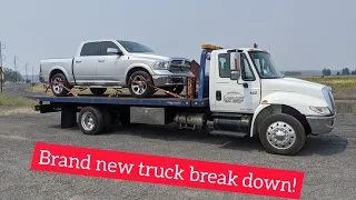 Long haul towing in a rollback tow truck!