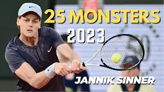 Jannik Sinner - 25 Monstrous Backhand Shots 2023 (HD)