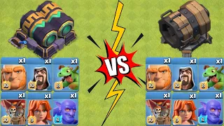 Giant Cannon Vs Geared Up Cannon Vs All Troops | TH VS BH | Clash Of Clans