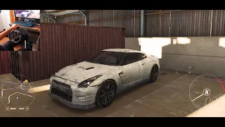 Restoring Abandoned Nissan GTR R35 | Forza Horizon 4 (Steering Wheel +Shifter Gameplay) 4k