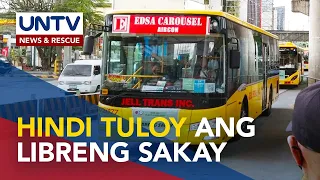 Pagpapatupad ng ‘libreng sakay’ sa Nobyembre, hindi matutuloy