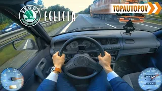 Skoda Felicia 1.3i (50kW) |49| 4K TEST DRIVE POV – ACCELERATION, PURE SOUND & SPLASHES🔸TopAutoPOV