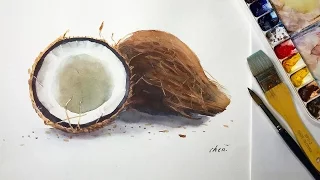 Still Life #32 - Watercolor Painting of Coconuts