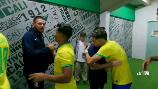 Bastidores da vitória do Brasil sobre o Paraguai fechando a primeira fase do Sul-Americano Sub-20