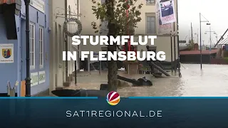 Sturmflut: Land unter in Flensburg