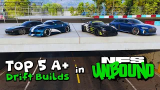 Top 5 BEST A+ Drift Cars in Need for Speed Unbound | META DRIFT BUILDS