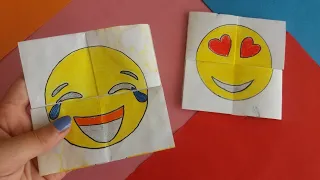 TEK BİR A4 KAĞIDI İLE 4 FARKLI YÜZ DEĞİŞTİREN EMOJİ YAPIMI / basit yapımıyla yüz değiştiren emoji