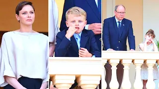 Charlene Of Monaco, Albert II And Their Children On The Balcony For Saint John's Day