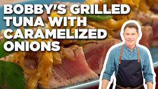 Bobby Flay's Grilled Tuna with Caramelized Onions | Bobby Flay's Barbecue Addiction | Food Network
